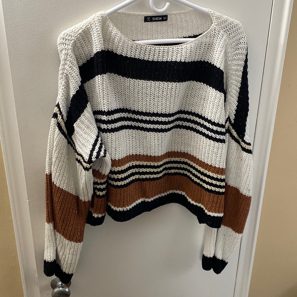 Cropped striped sweater